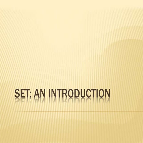 Sets Introduction