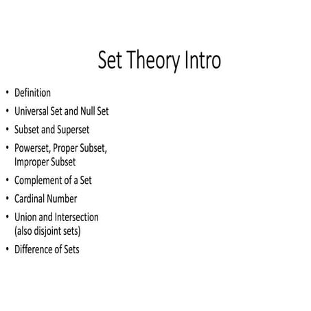 Set Theory Orientation PPT full explanation | PDF | Physics | Science