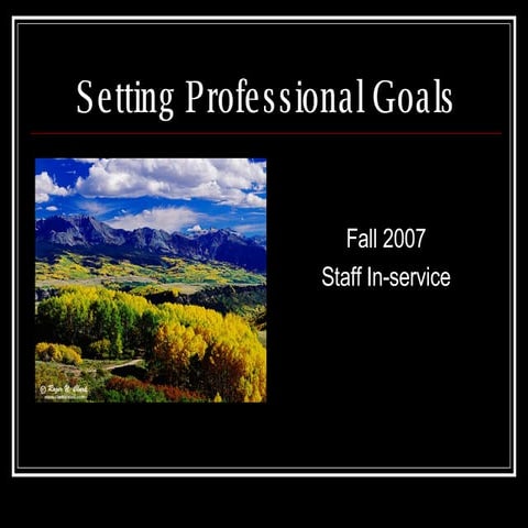 Setting Professional Goals