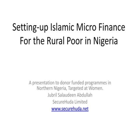 Setting up Islamic micro finance
