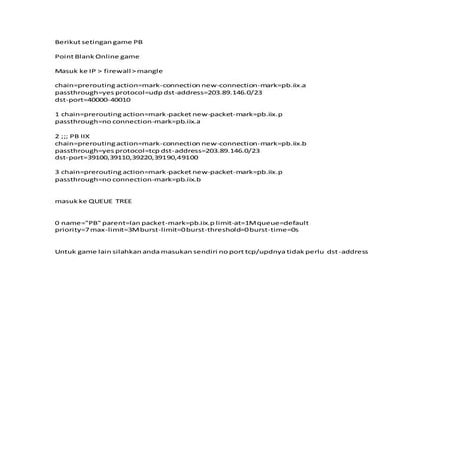 Settingan game online