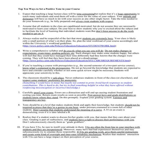 Setting Positive Tone: Top 10 List