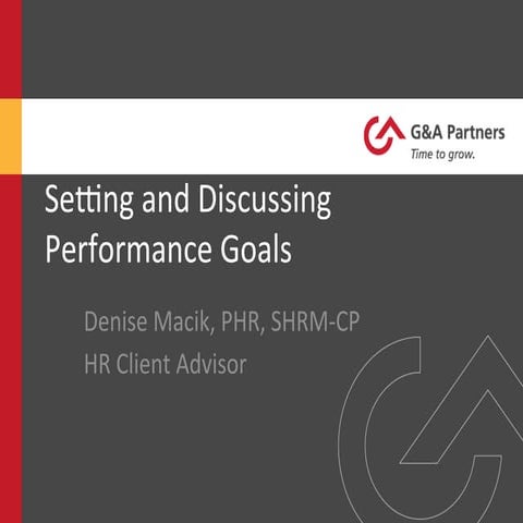 Setting & Discussing Performance Goals