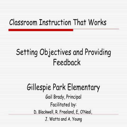 Setting goals and objectives