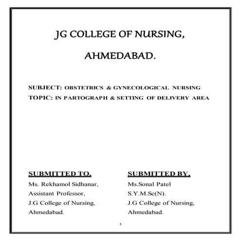 In Partograph and Setting of labour room word file 