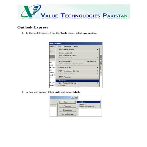 Setting outlook express  vtechpk 