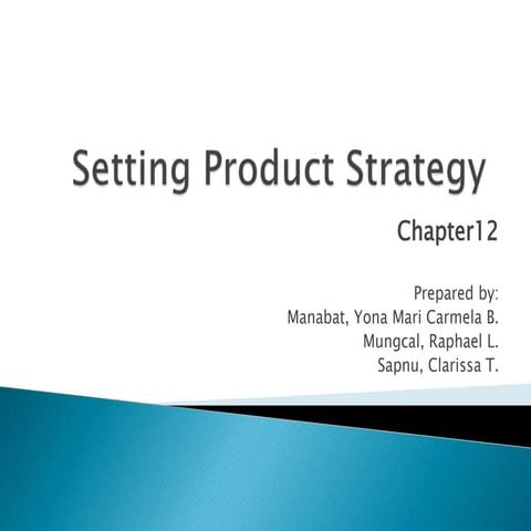 Setting Product Strategy