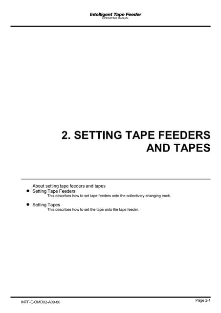 Setting smt tape feeders