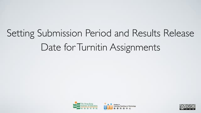 Setting submission period and results release date for turnitin assignments