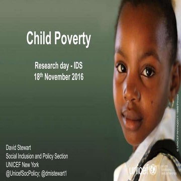 Child Poverty Research Day: Setting the Scene - David Steward, 'Child Poverty'