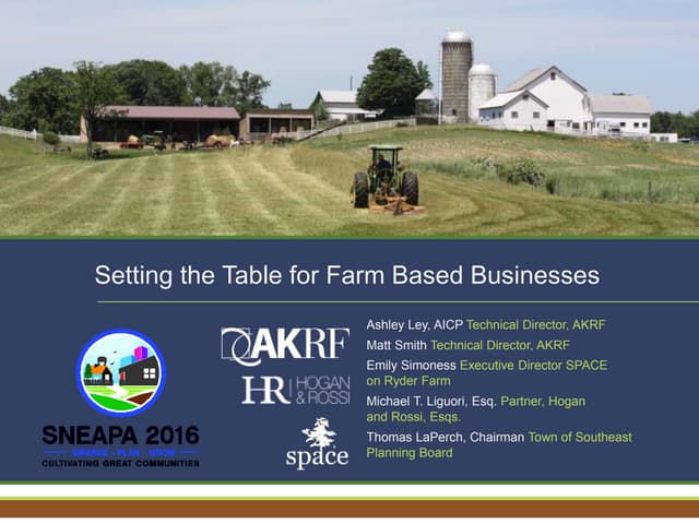 Setting the table for farm based businesses