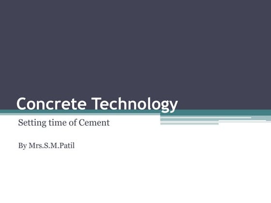 Experiment no 03 setting time of cement. | PDF