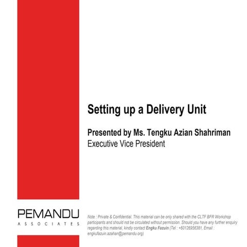 Setting up a Delivery Unit