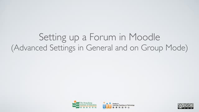 Setting up a forum (advanced settings in general and on group