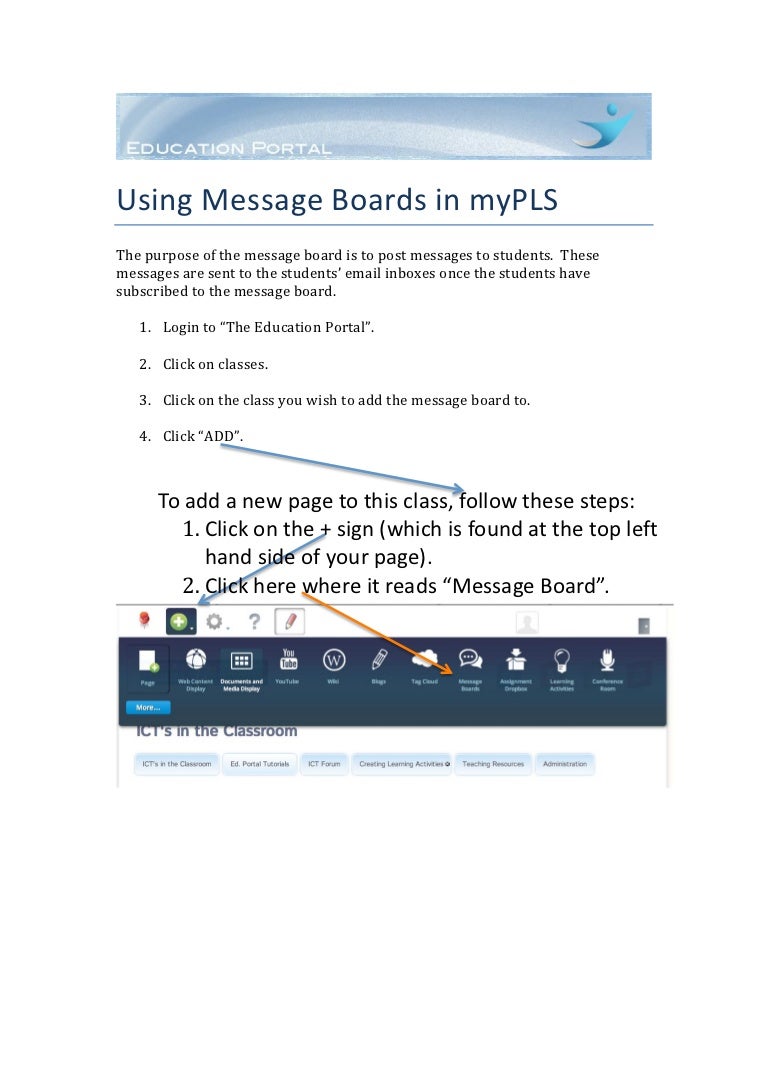 Setting up a message board