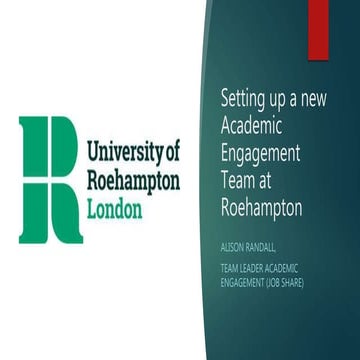 Alison Randal: Setting up a new academic engagement team at Roehampton