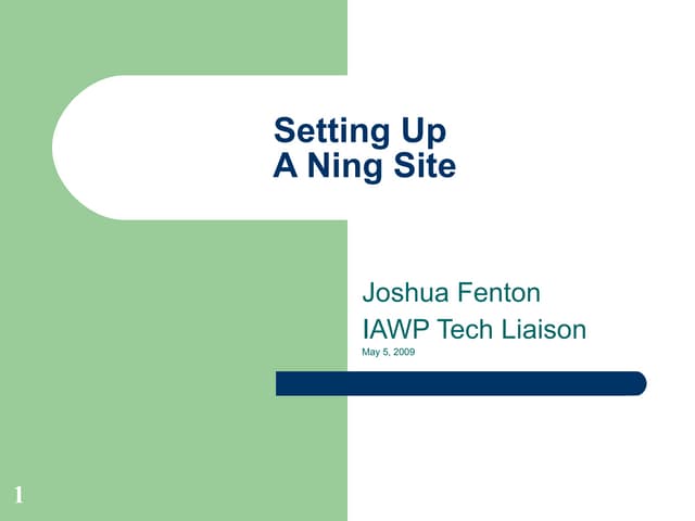 Setting up an ning site