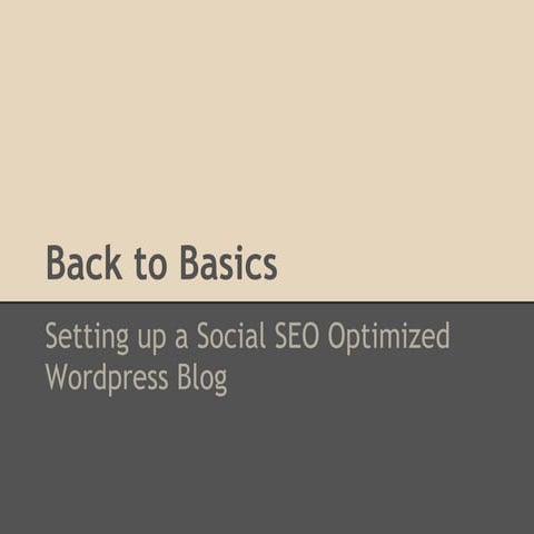 Setting up a social seo optimized wordpress blog