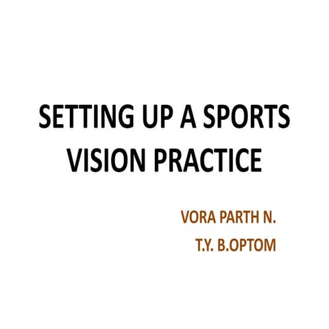 Setting up a sports vision  practice