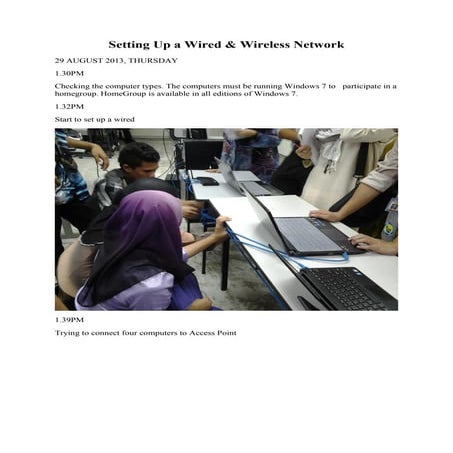 CP3T17 &18 Setting up a wired and wireless report