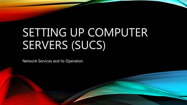 Setting up computer servers (sucs)