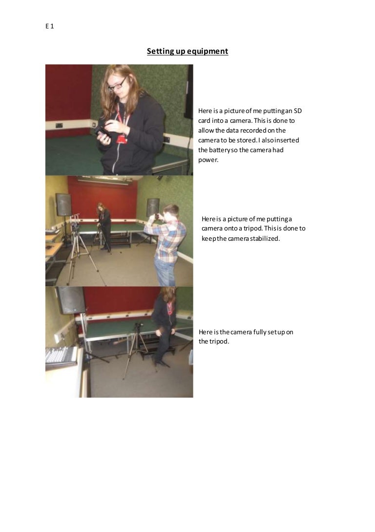 Setting up equipment