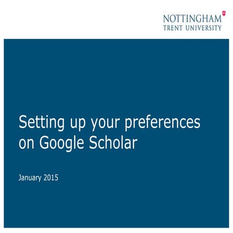 Setting up google scholar