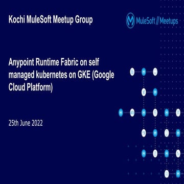Kochi Mulesoft Meetup #11 - Runtime Fabric on Google Kubernetes Engine (GKE)