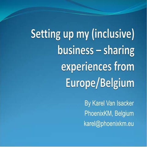 Setting up my inclusive business