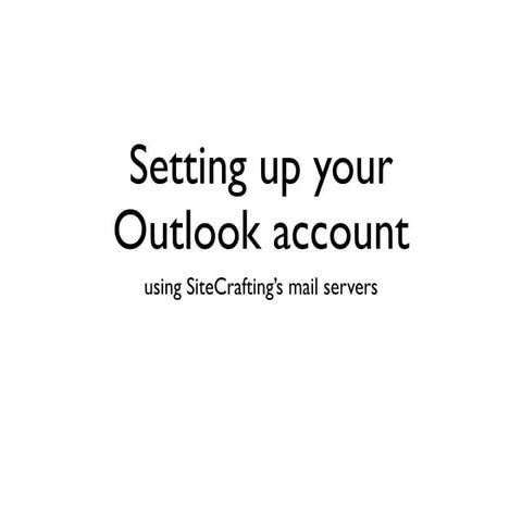 Setting Up Outlook