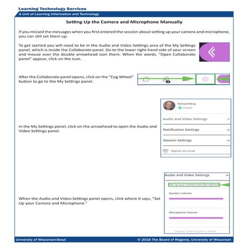Blackboard Collaborate Ultra - Setting Up the Camera and Microphone Manually