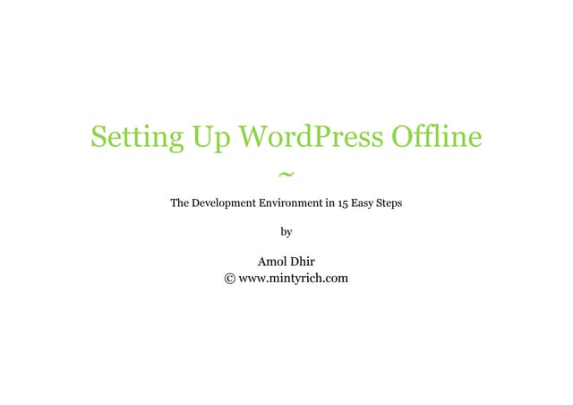 Setting Up Wordpress Offline