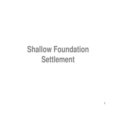 Settlement of shallow foundation