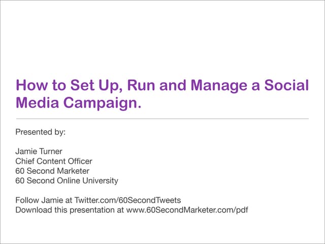 How to Set Up and Run a Social Medi...