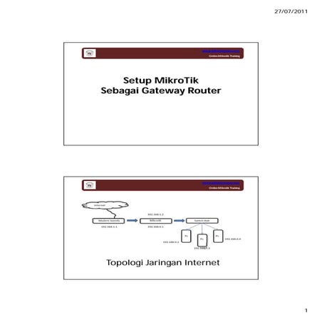 Setup MikroTik sebagai Gateway Router