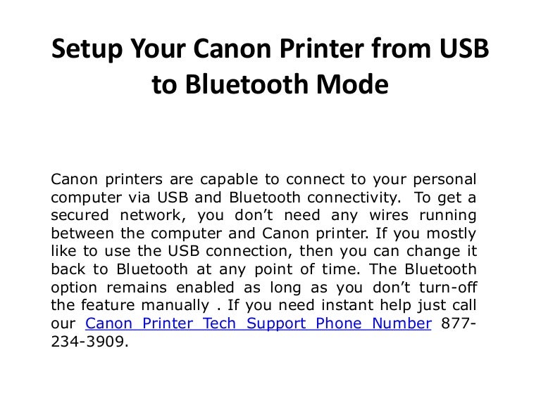 bluetooth connection to canon printer