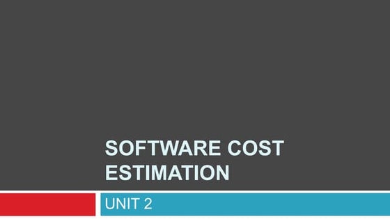 Software Cost Estimation Techniques | PPT