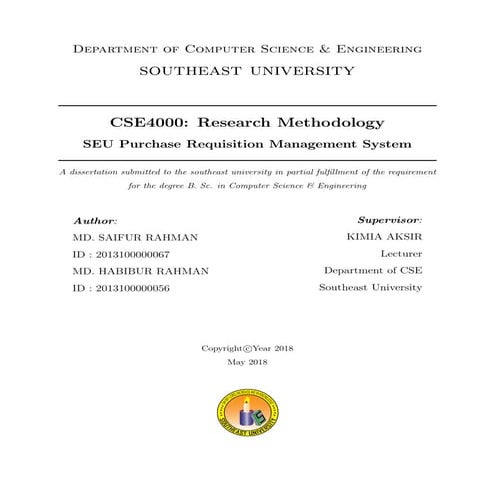 Seu purchase requisition management system