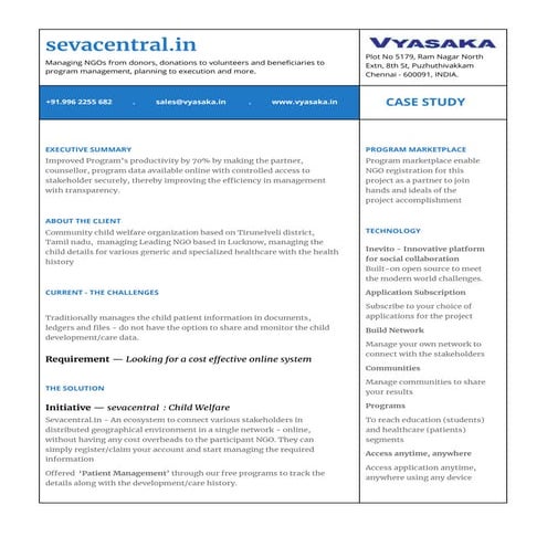 Sevacentral -  patient management case study