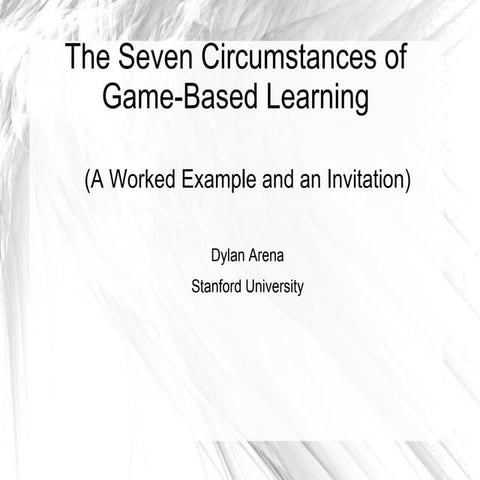 The Seven Circumstances of Game-Based Learning