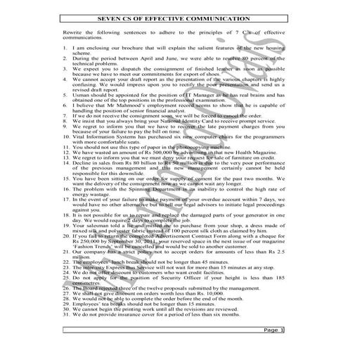 Seven cs statements | PDF