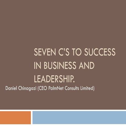 Seven c’s to success in business and leadership | PPT