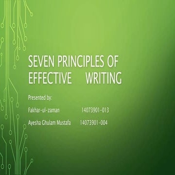 Seven principles of effective writing