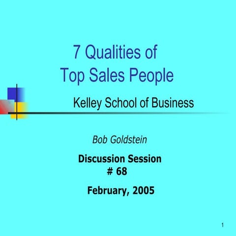 Seven qualities of top sales people | PPT