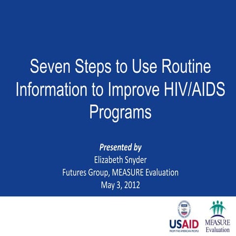 Seven steps for Use Routine Information to Improve HIV/AIDS Program_Snyder_5....