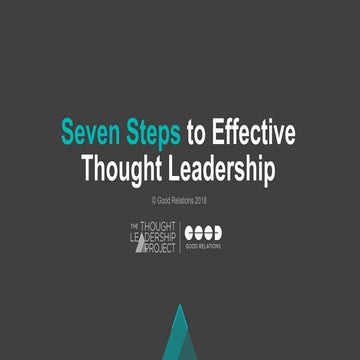 Seven steps to effective thought leadership 
