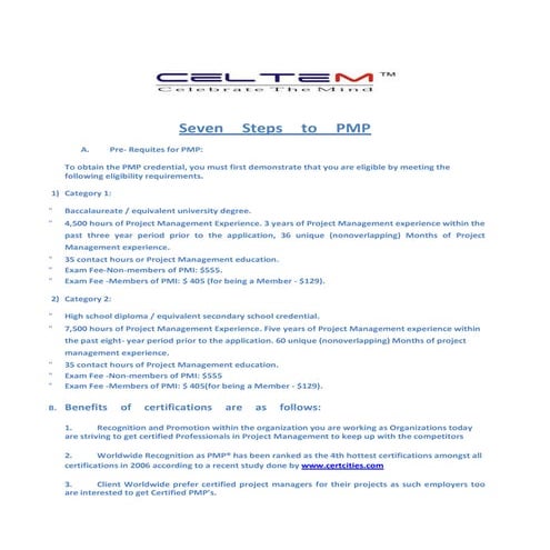 Seven Steps To PMP Certification 