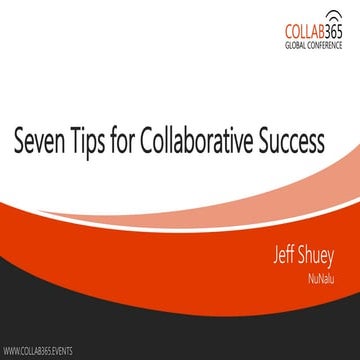 Seven Tips for Collaborative Success