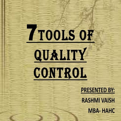 Seven tools of quality control | PPTX