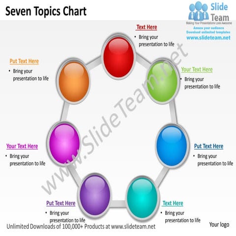 Seven topics chart powerpoint templates 0712